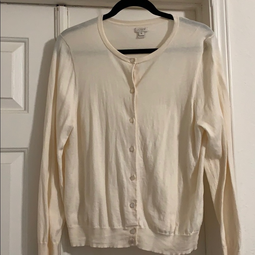 J Crew Cream Cardigan XL